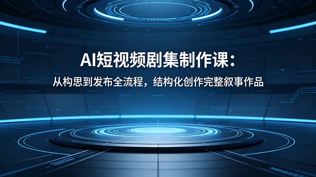 AI短视频剧集制作课：从构思到发布全流程，结构化创作完整叙事作品-优优云网创