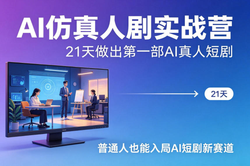 AI仿真人剧实战营,21天做出第一部AI真人短剧,普通人也能入局AI短剧新赛道-优优云网创