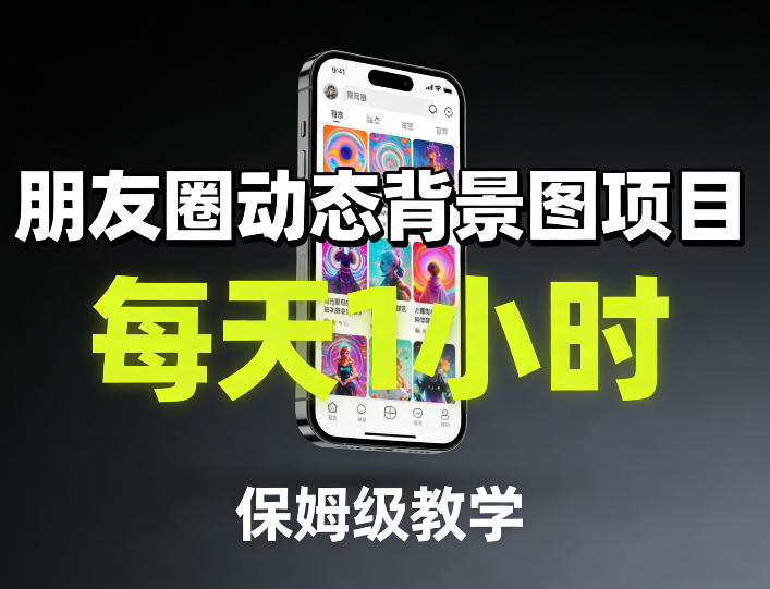 朋友圈动态背景图项目，每天1小时，保姆级教学-优优云网创
