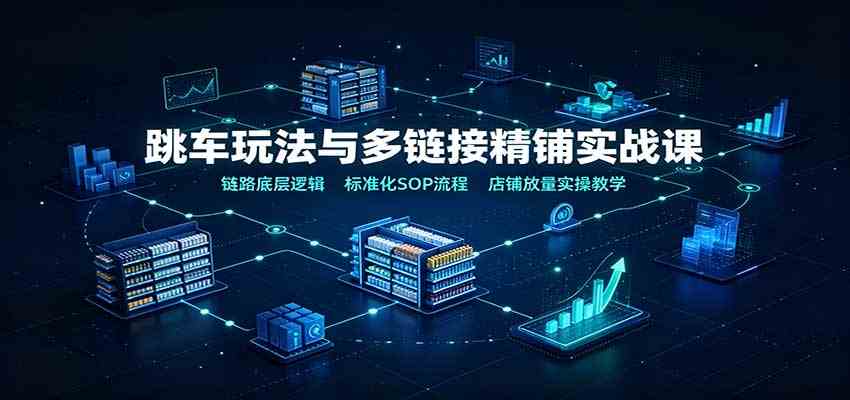 跳车玩法与多链接精铺实战课：链路底层逻辑，标准化SOP流程，店铺放量实操教学-思丰网赚