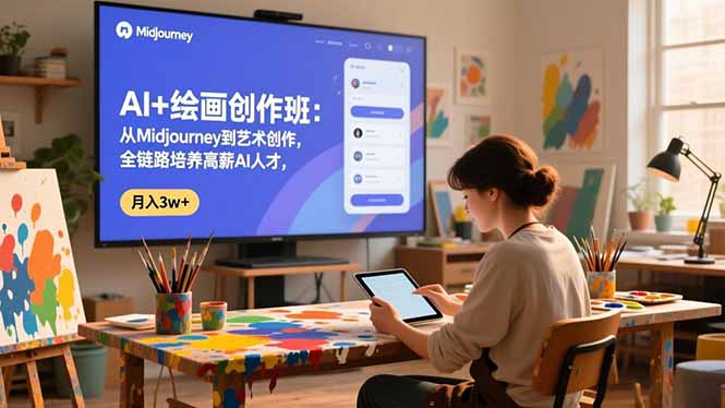 AI+绘画创作班:从Midjourney到艺术创作,全链路培养高薪AI人才,月入3w+-优优云网创