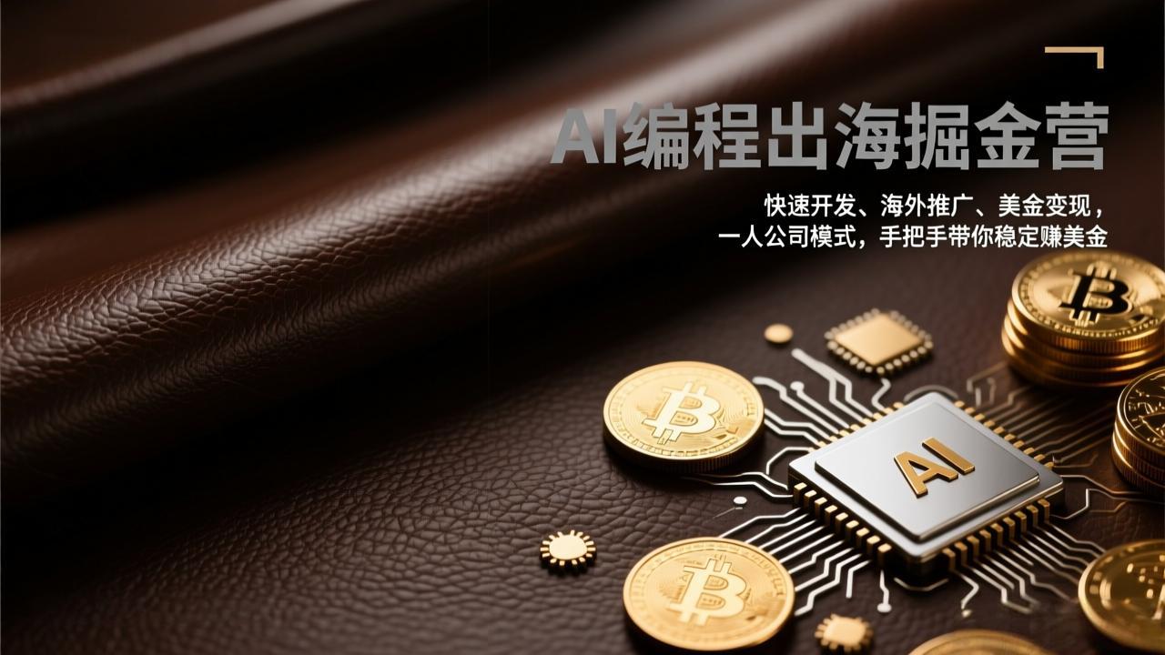 AI编程出海掘金营:快速开发、海外推广、美金变现,一人公司模式,手把手带你稳定赚美金-优优云网创
