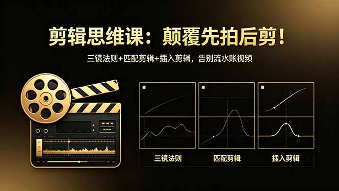 剪辑思维课:颠覆先拍后剪!三镜法则+匹配剪辑+插入剪辑,告别流水账视频-优优云网创