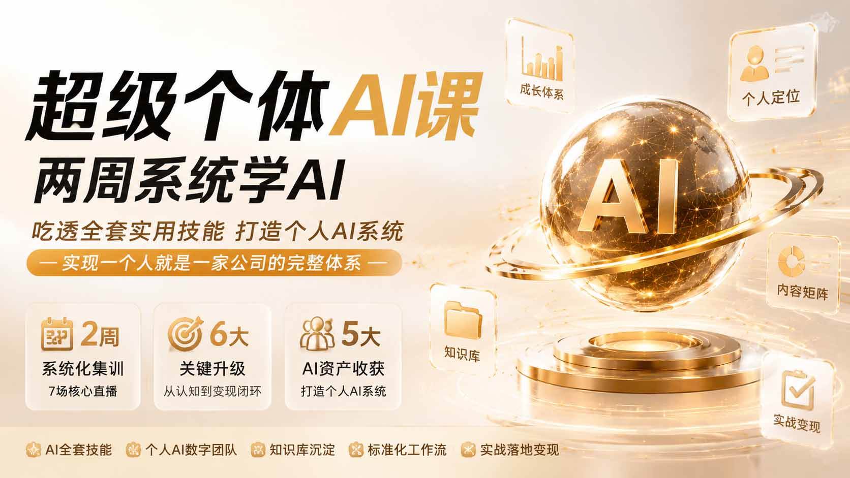 (20034期)超级个体AI课 两周系统学AI;吃透全套实用技能打造个人AI系统,实现一个人就是一家公司的完整体系(更新0823)-思丰网赚