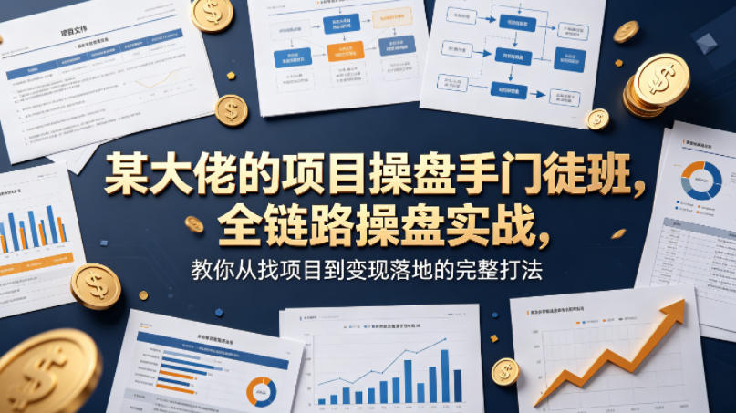某大佬的项目操盘手门徒班,全链路操盘实战,教你从找项目到变现落地的完整打法