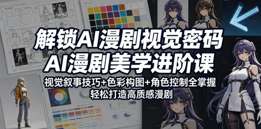 解锁AI漫剧视觉密码,AI漫剧美学进阶课,视觉叙事技巧+色彩构图+角色控制全掌握,轻松打造高质感漫剧-优优云网创