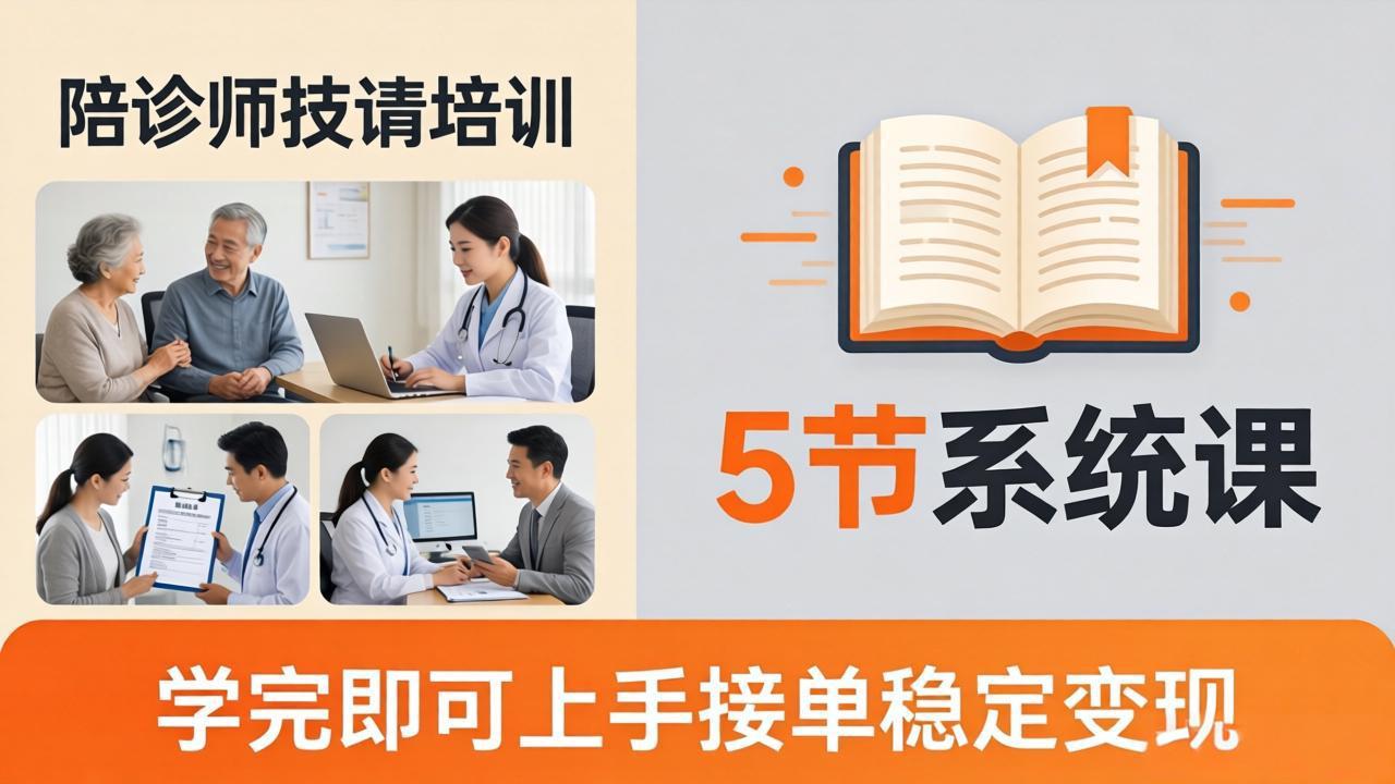 想做陪诊师不知从何下手?5节系统课教你掌握核心技能,学完即可上手接单稳定变现-优优云网创