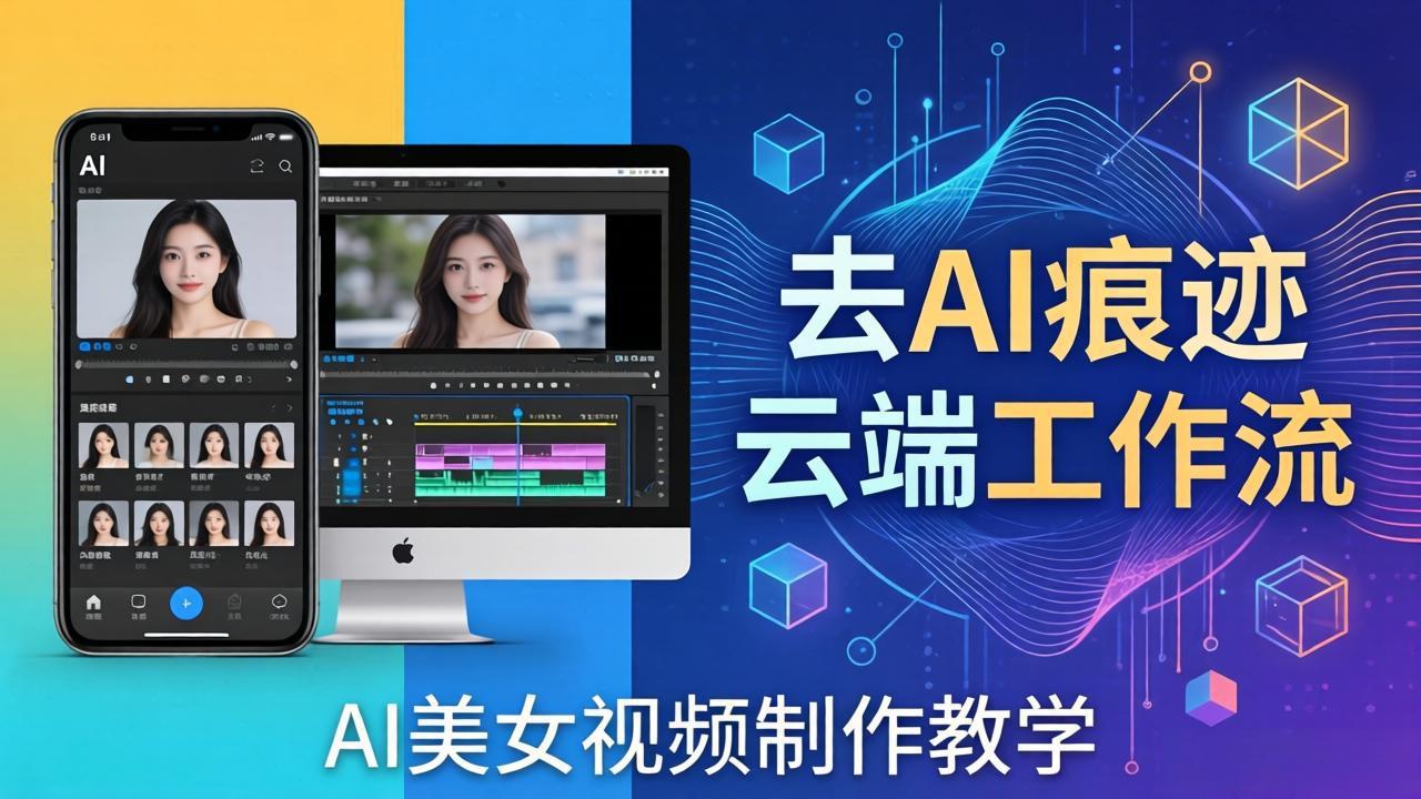 AI美女视频制作教学:去AI痕迹,云端工作流出图,手机电脑均可,不需要配置-优优云网创