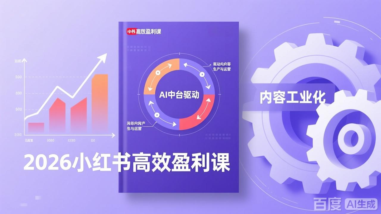 2026小红书高效盈利课,流量双引擎+内容工业化+AI中台驱动,构建可复制的千万级营收模型-优优云网创