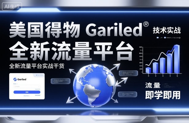 美国得物Gariled技术实战,全新流量平台实战干货,即学即用-优优云网创