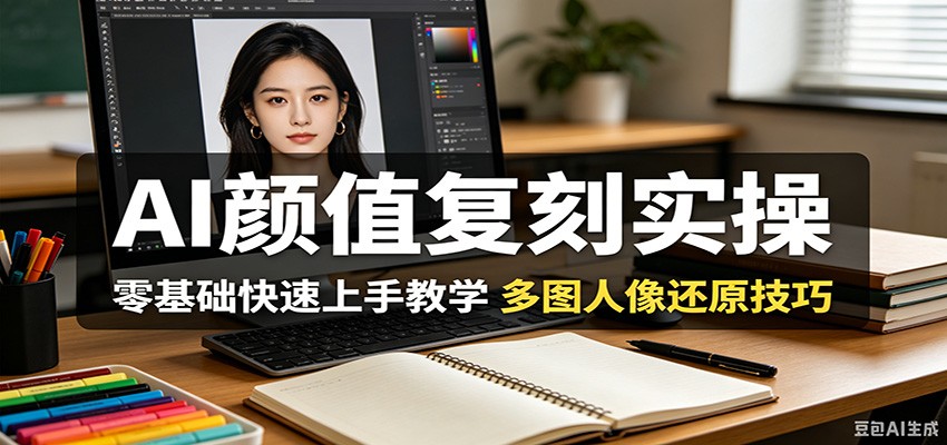 AI颜值复刻实操,零基础快速上手教学,多图人像还原技巧-优优云网创