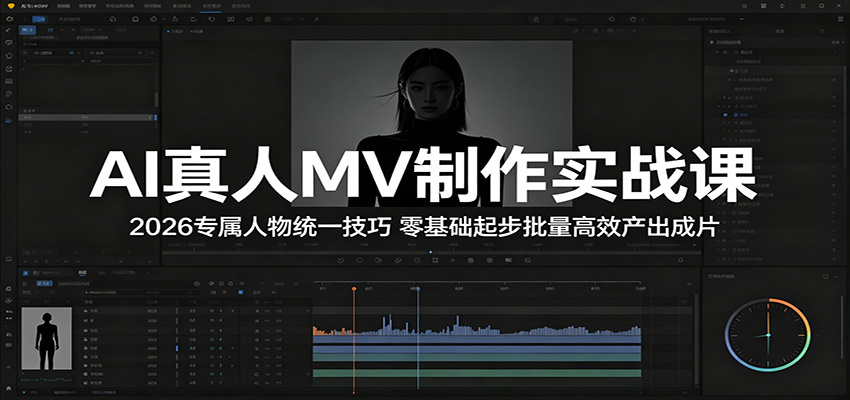 AI真人MV制作实战课:2026专属人物统一技巧,零基础起步批量高效产出成片-优优云网创