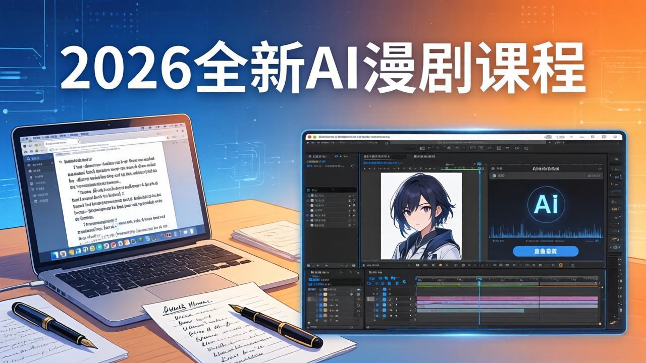 2026全新AI漫剧课程:覆盖创作全链路,教你写作分镜剪辑配音一站式打造漫剧作品-优优云网创