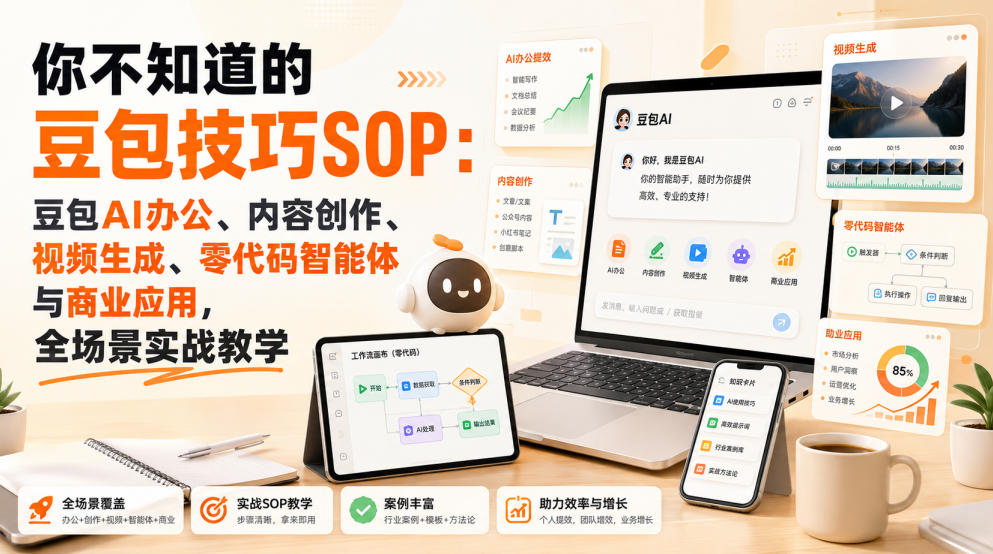 你不知道的豆包技巧SOP：豆包AI办公、内容创作、视频生成、零代码智能体与商业应用，全场景实战教学-思丰网赚