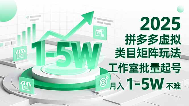 2025 拼多多虚拟类目矩阵玩法,工作室批量起号,月入 1-5W 不难-优优云网创