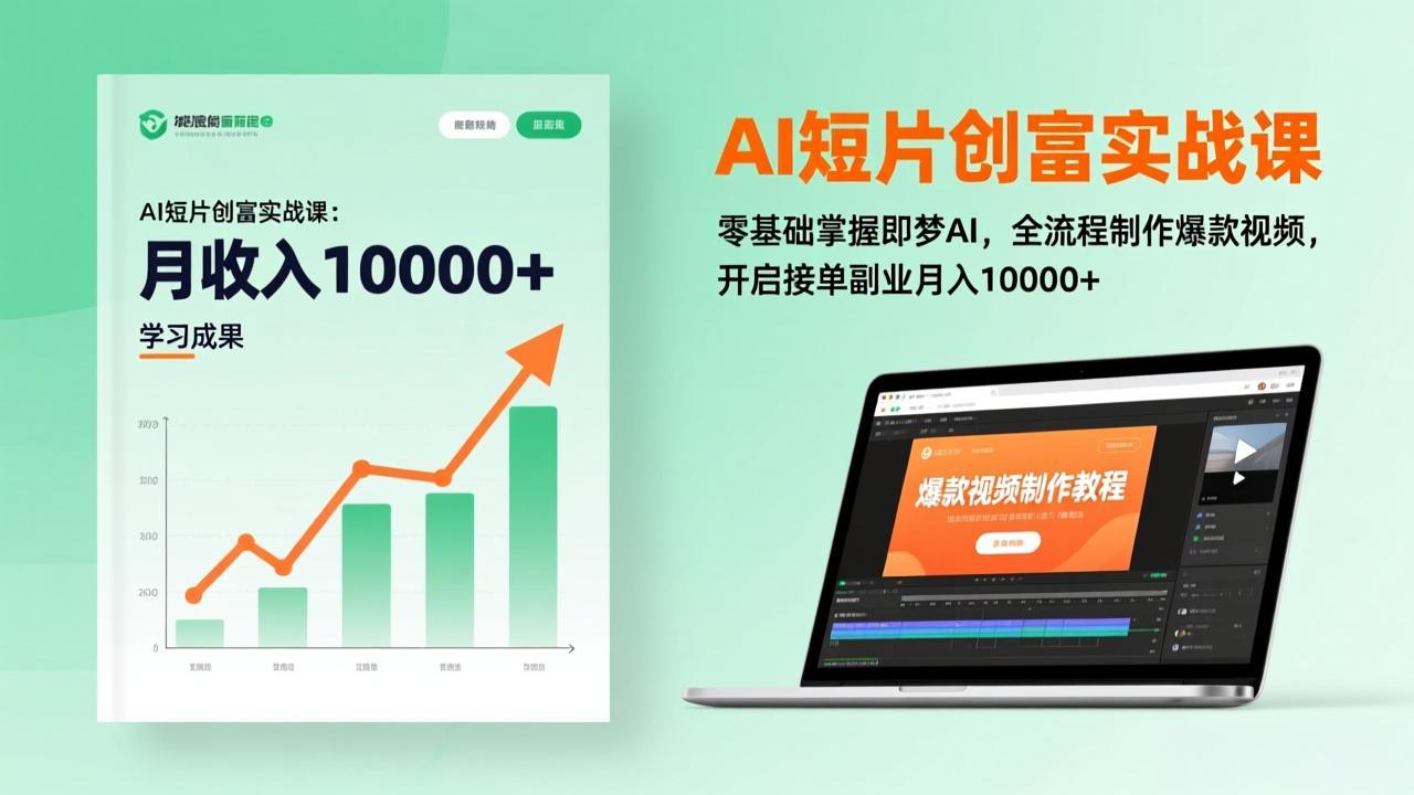 AI短片创富实战课:零基础掌握即梦AI,全流程制作爆款视频,开启接单副业月入10000+(更新-优优云网创
