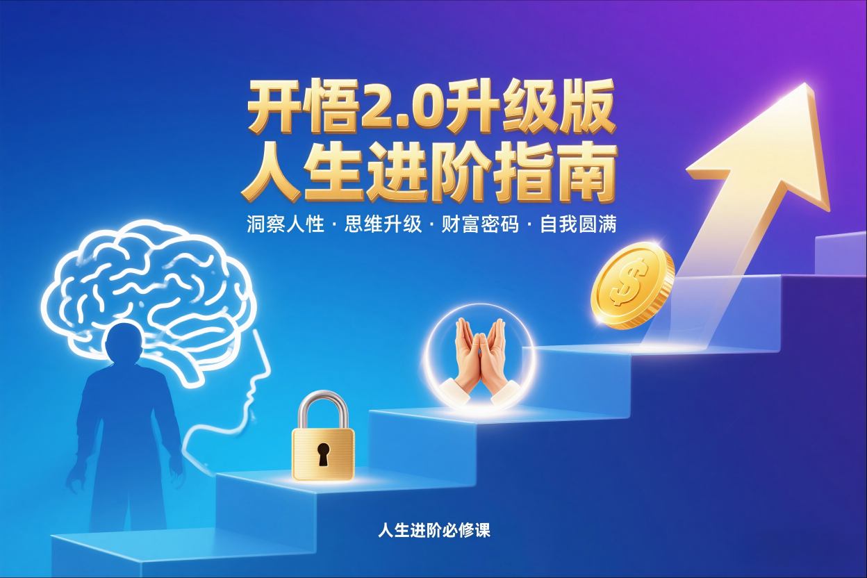 开悟2.0升级版人生进阶指南，洞察人性-思维升级-财富密码-自我圆满-优优云网创