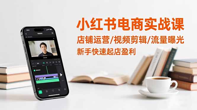 小红书电商实战课:店铺运营/视频剪辑/流量曝光,新手快速起店盈利-优优云网创