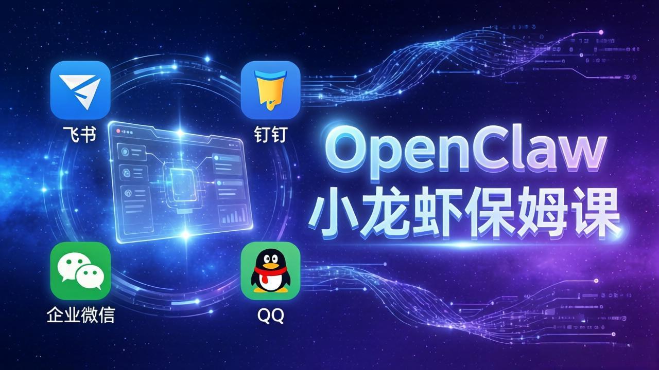 OpenClaw小龙虾保姆课: Windows/macOS/Linux/Docker全系统安装,飞书+钉钉+企业微信+QQ 全接入-优优云网创