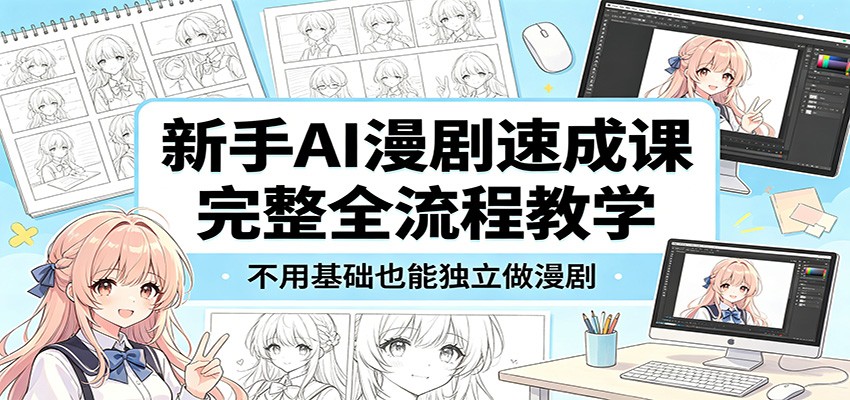 新手AI漫剧速成课:完整全流程教学,不用基础也能独立做漫剧-优优云网创