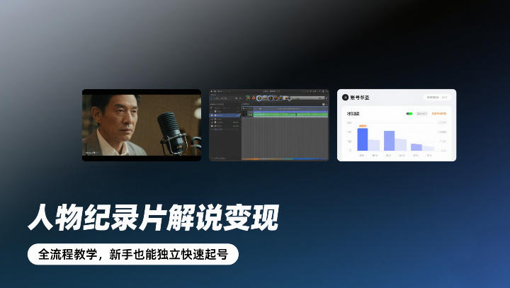 人物纪录片解说变现,全流程教学,新手也能独立快速起号