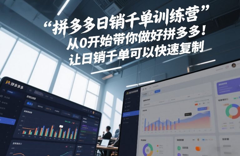 拼多多日销千单训练营,从0开始带你做好拼多多,让日销千单可以快速复制(更新26年3月)-优优云网创