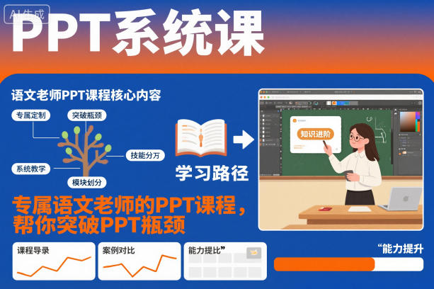 PPT系统课,专属语文老师的PPT课程,帮你突破PPT瓶颈-优优云网创