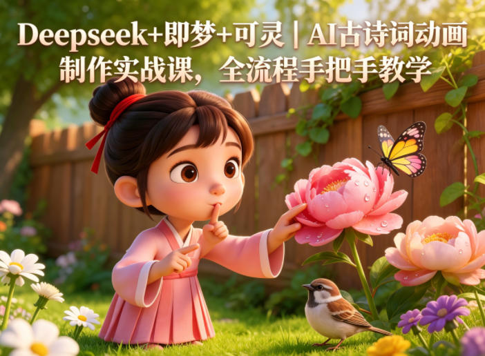 Deepseek+即梦+可灵|AI古诗词动画制作实战课,全流程手把手教学