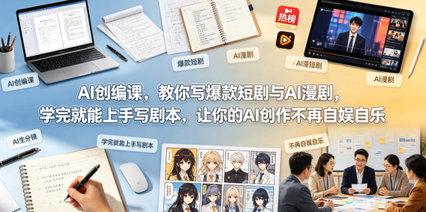 AI创编课，教你写爆款短剧与AI漫剧，学完就能上手写剧本，让你的AI创作不再自娱自乐(更新0521)-优优云网创