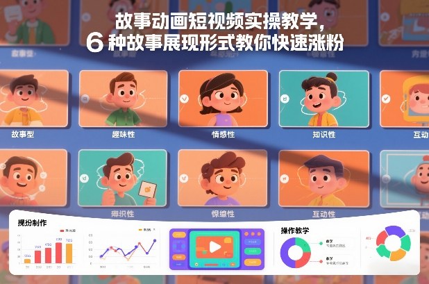 故事动画短视频实操教学,6种故事展现形式教你快速涨粉-优优云网创