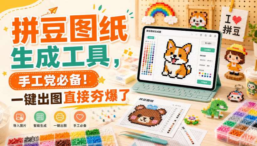 拼豆图纸生成工具,手工党必备!一键出图直接夯爆了-思丰网赚