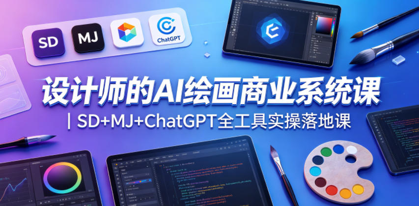 设计师的AI绘画商业系统课|SD+MJ+ChatGPT全工具实操落地课