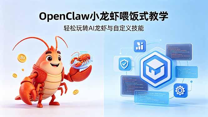 不用懂技术!OpenClaw小龙虾喂饭式教学,轻松玩转AI龙虾与自定义技能-优优云网创