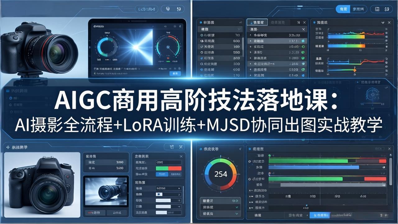 AIGC商用高阶技法落地课:AI摄影全流程+LoRA训练+MJSD协同出图实战教学-优优云网创