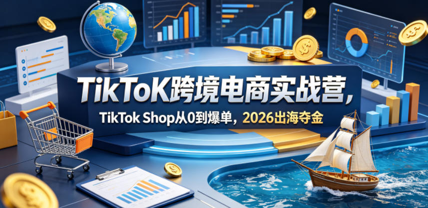 TikToK跨境电商实战营，TikTok Shop从0到爆单，2026出海夺金-优优云网创