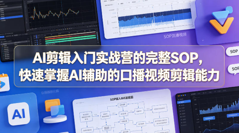 AI剪辑入门实战营的完整SOP，快速掌握AI辅助的口播视频剪辑能力-优优云网创