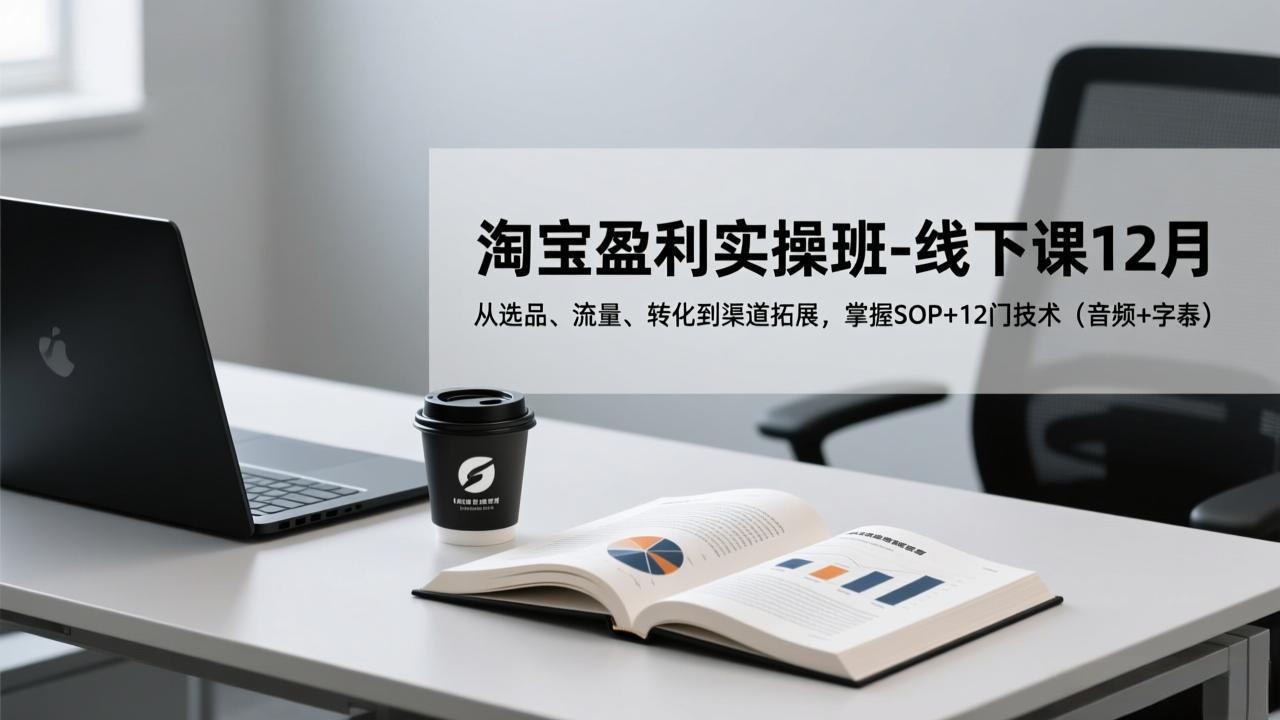 淘宝盈利实操班-线下课12月,从选品、流量、转化到渠道拓展,掌握SOP+12门技术(音频+字幕-优优云网创