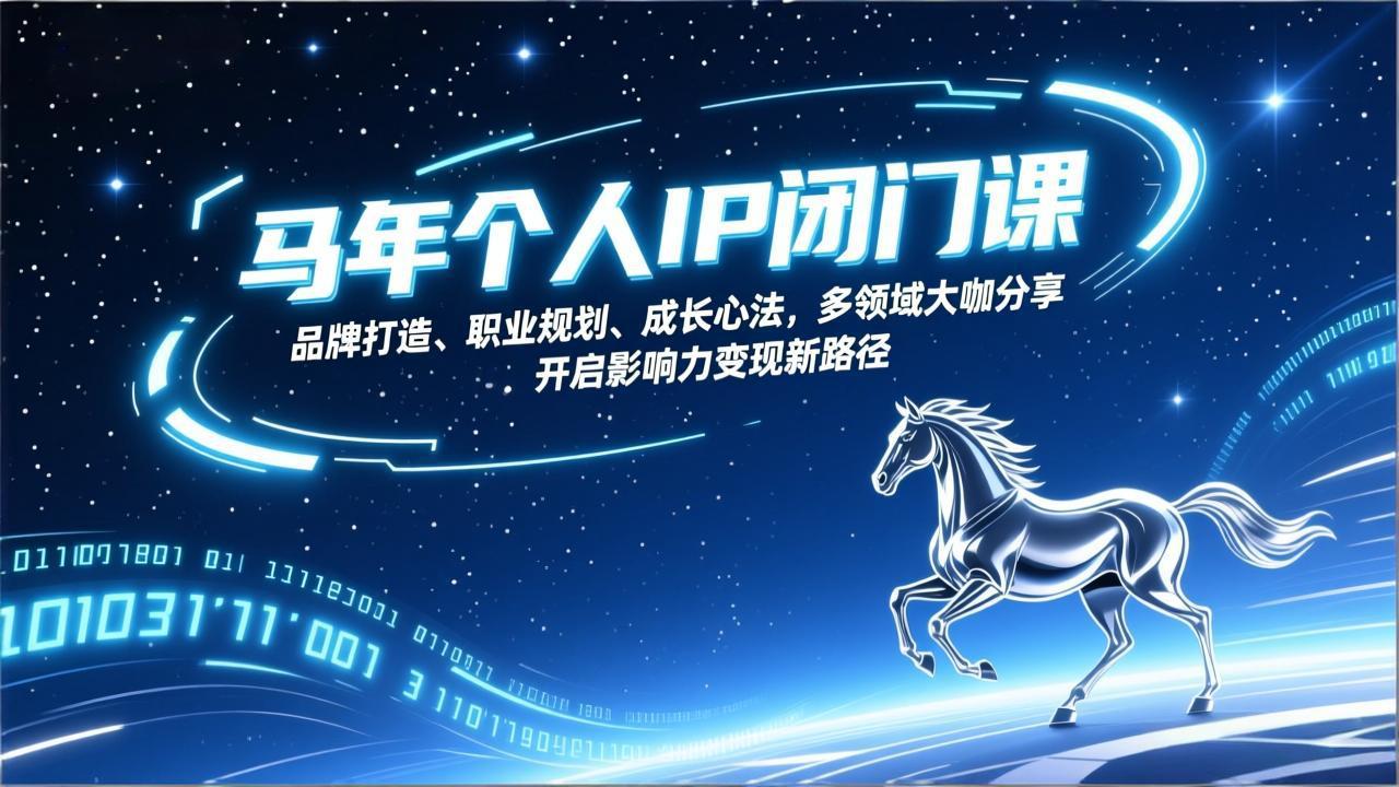 马年个人IP闭门课，品牌打造、职业规划、成长心法，多领域大咖分享，开启影响力变现新路径-优优云网创