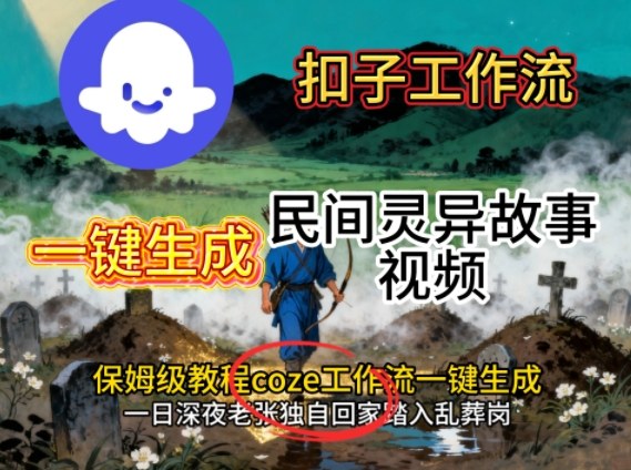 Coze扣子工作流一键生成民间灵异故事视频,保姆级教程搭建教学-优优云网创