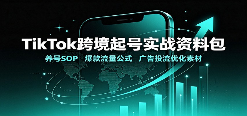 TikTok跨境起号实战资料包：养号SOP，爆款流量公式，广告投流优化素材-思丰网赚