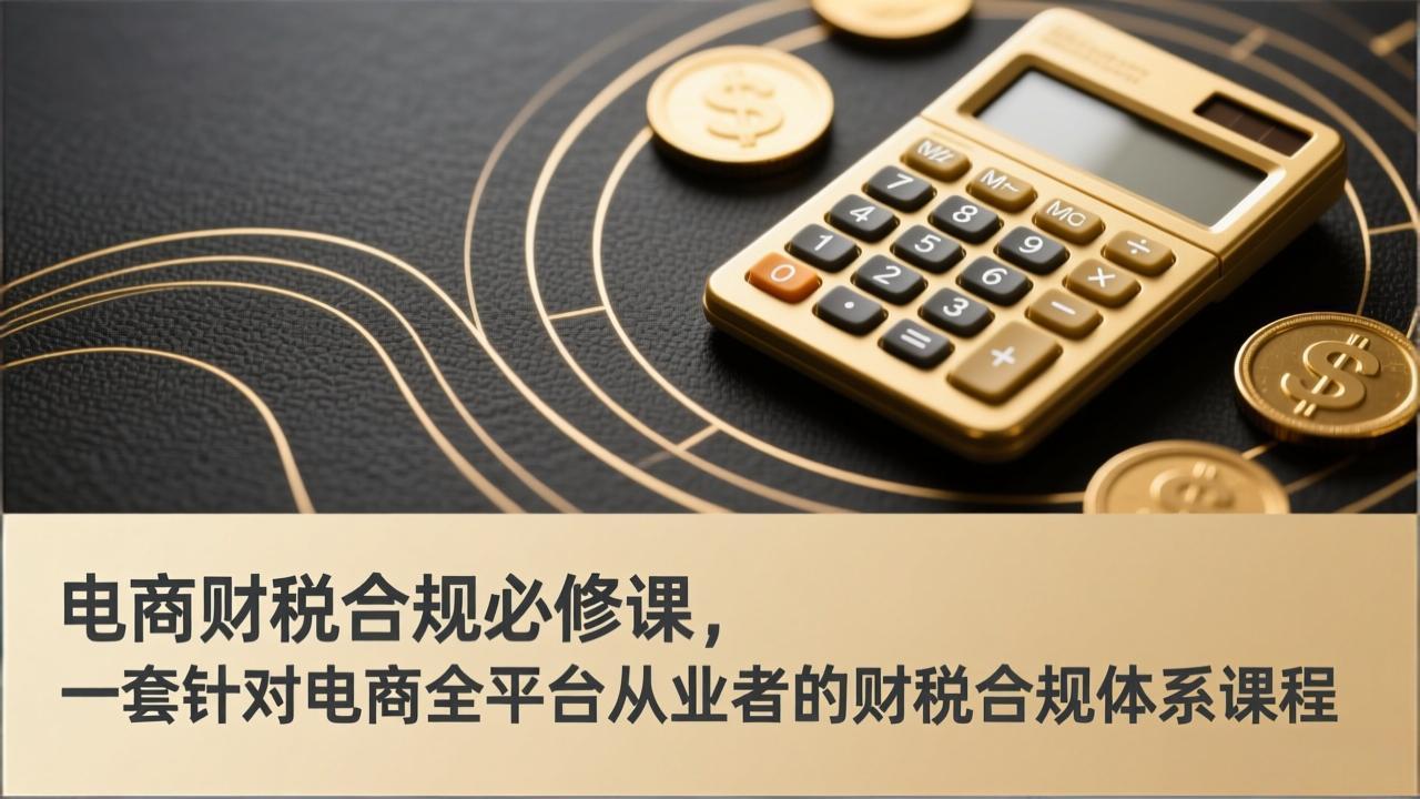 电商财税合规必修课,是一套针对电商全平台从业者的财税合规体系课程-优优云网创
