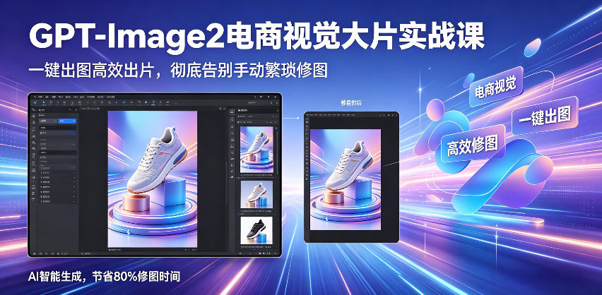 GPT-Image2电商视觉大片实战课，一键出图高效出片，彻底告别手动繁琐修图-优优云网创