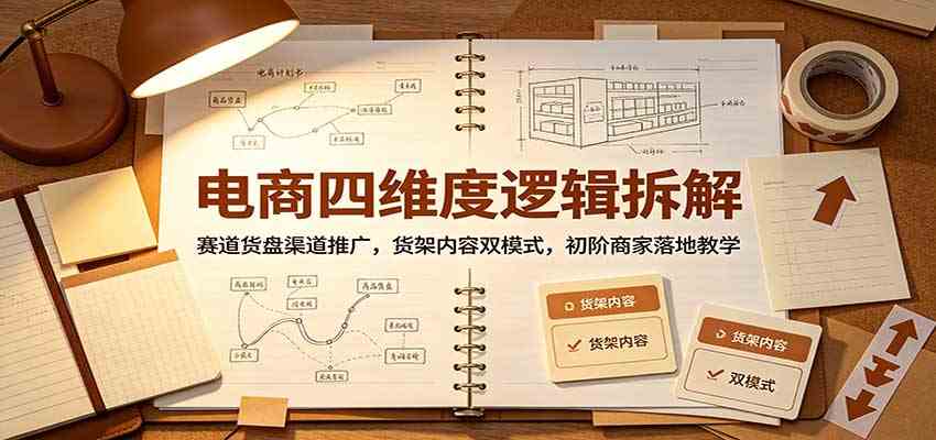 电商四维度逻辑拆解：赛道货盘渠道推广，货架内容双模式，初阶商家落地教学-思丰网赚
