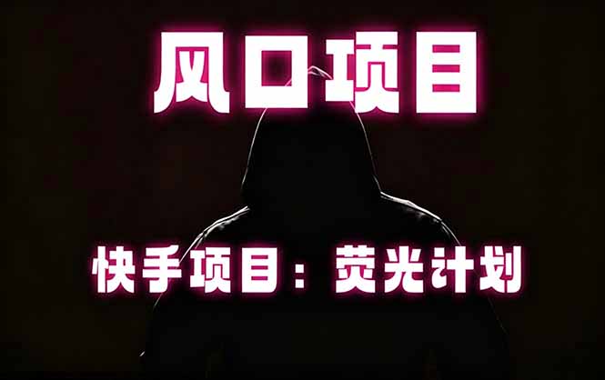 快手风口项目，荧光计划托管，长期稳定，适合批量做-优优云网创