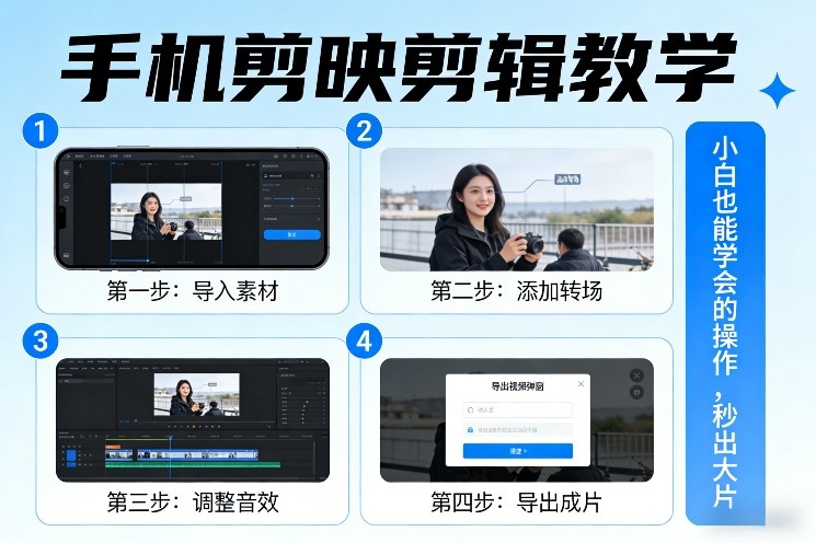 手机剪映剪辑教学,小白也能学会的操作,秒出大片-优优云网创