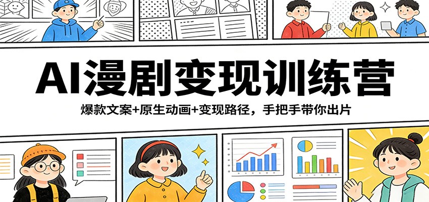 AI漫剧变现训练营:爆款文案+原生动画+变现路径,手把手带你出片-优优云网创