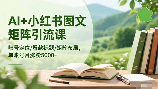 AI+小红书图文矩阵引流课:账号定位/爆款标题/矩阵布局/单账号月涨粉5000+-优优云网创