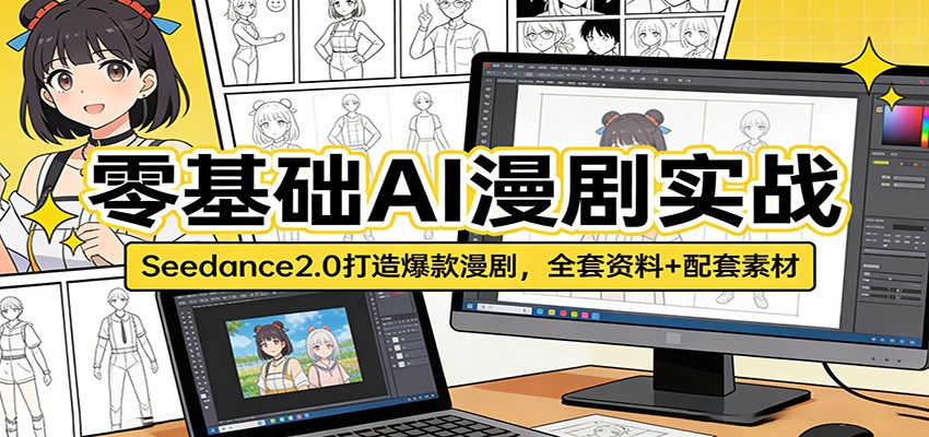 零基础AI漫剧实战:Seedance2.0打造爆款漫剧,全套资料+配套素材-优优云网创