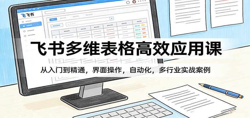 飞书多维表格高效应用课:从入门到精通,界面操作,自动化,多行业实战案例-优优云网创