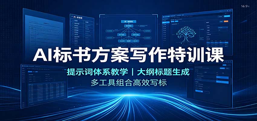 AI标书方案写作特训课:提示词体系教学,大纲标题生成,多工具组合高效写标-思丰网赚